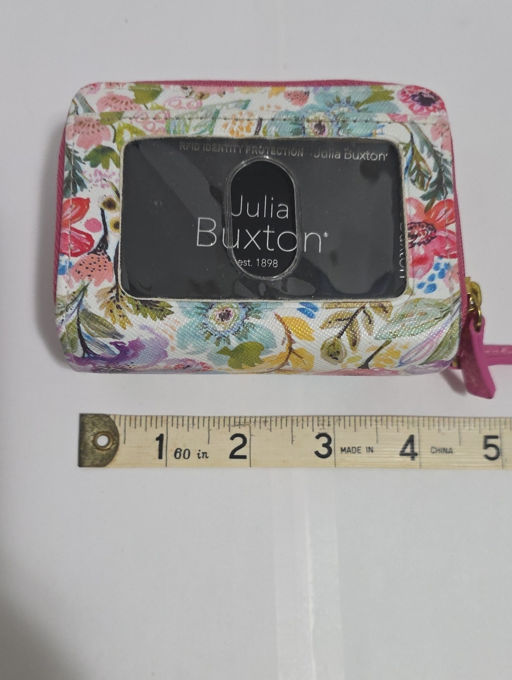 Julia Buxton Floral RFID Card Holder Wallet - Pink Multicolor